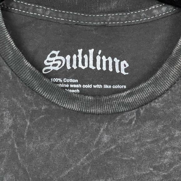 Urban Outfitters Sublime Long‎ Beach Acid Washed Black Short Sleeve T-Shirt M - Picture 7 of 7